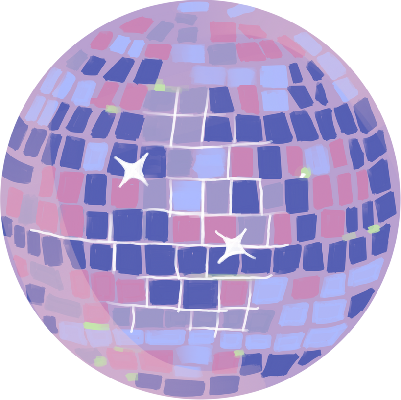 Dreamy Soft Painterly Holographic Disco Ball